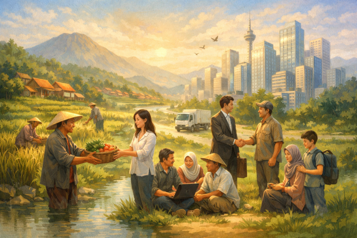 Kolaborasi antara warga desa dan kota memajukan pemulihan berkelanjutan Indonesia