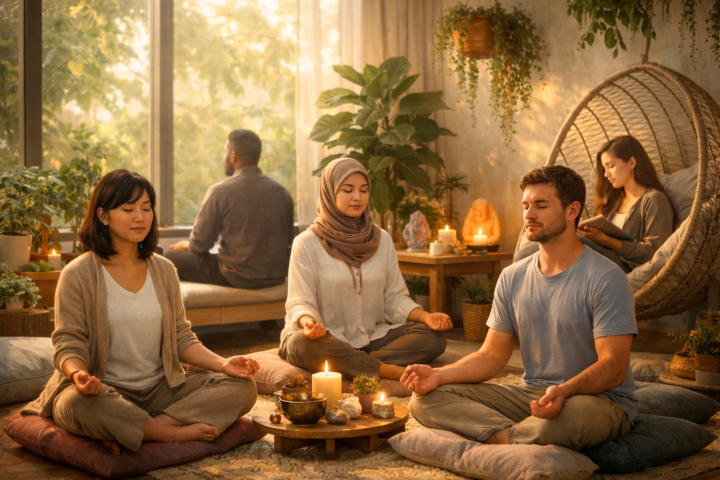 Orang-orang menikmati ruang Pojok Jiwa di sekolah dan kantor untuk ketenangan dan inspirasi