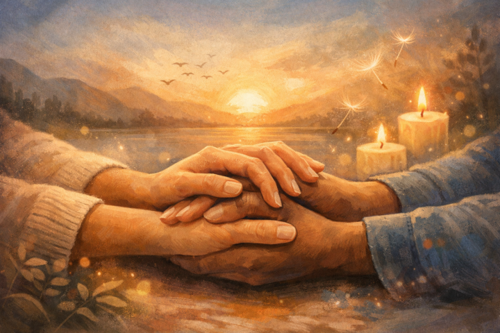 Ilustrasi orang saling memegang tangan sebagai simbol dukungan dan kebersamaan dalam menghadapi kesulitan