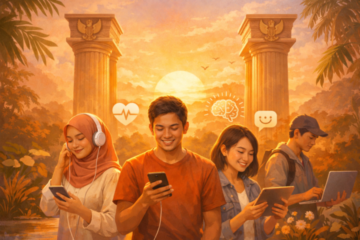 Ilustrasi pentingnya kesehatan mental sebagai pilar masa depan Indonesia