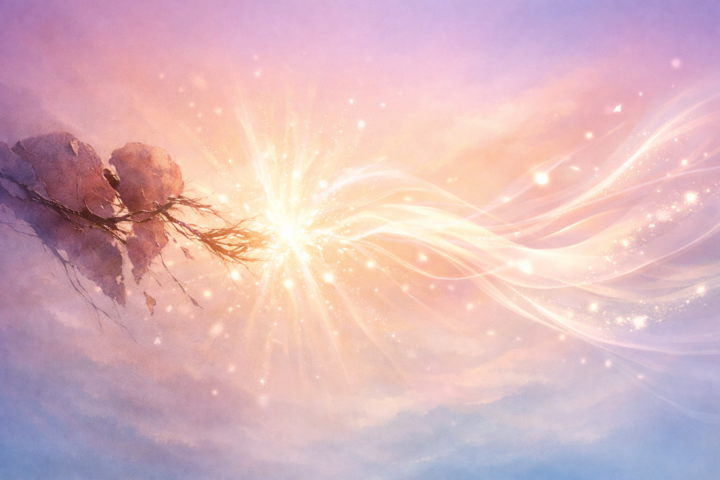 Ilustrasi penyembuhan luka relasional dengan simbol hubungan yang memberi kekuatan