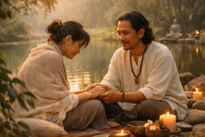 Fasilitator jiwa membantu individu menemukan kedamaian dan keseimbangan batin melalui komunikasi empati