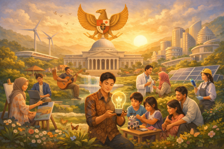 Ilustrasi kebijakan publik yang membebaskan dan mendukung kemajuan masyarakat secara inklusif dan humanis