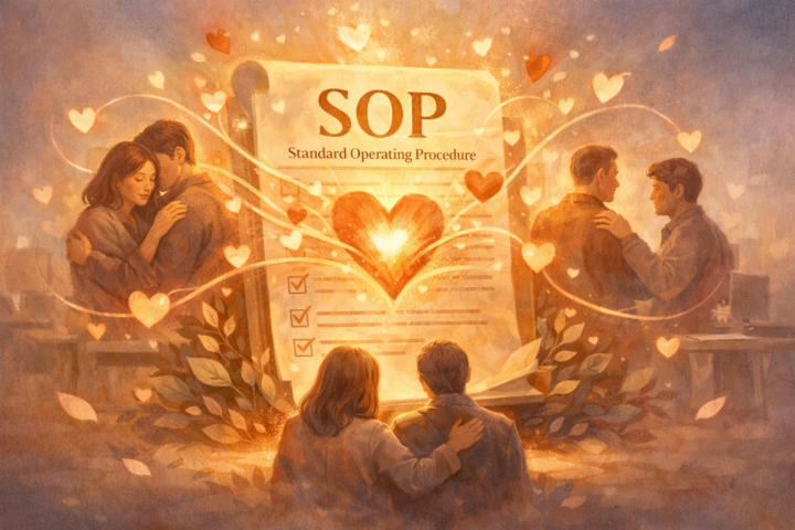 Dokumen SOP dengan sentuhan manusia dan elemen emosional dalam struktur organisasi