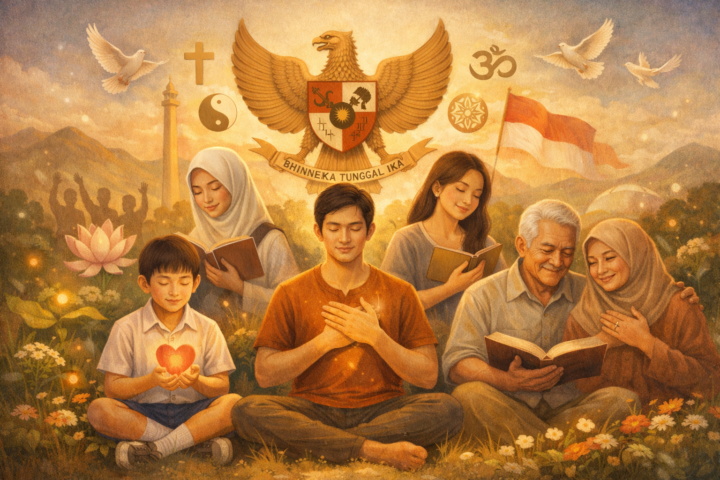 Orang berbagai usia sedang belajar dan mengembangkan pendidikan jiwa untuk membangun karakter dan masa depan bangsa