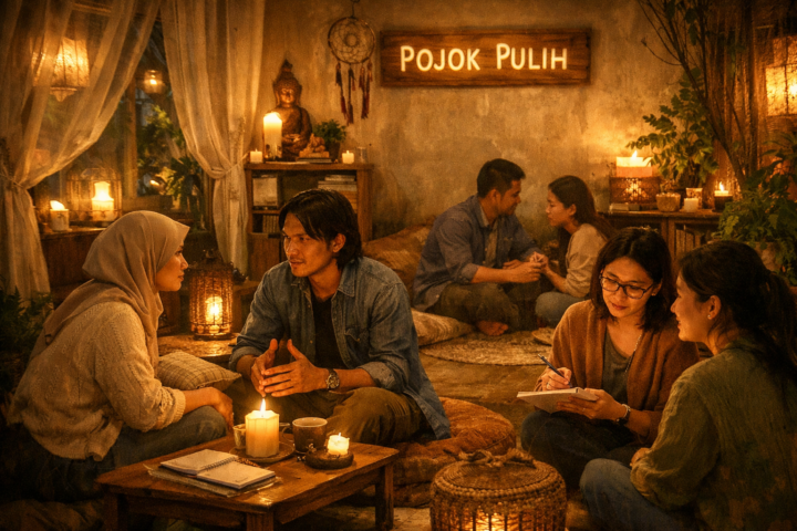 Pojok Pulih, ruang kecil hangat tempat orang berdiskusi dan berkolaborasi untuk perubahan sosial