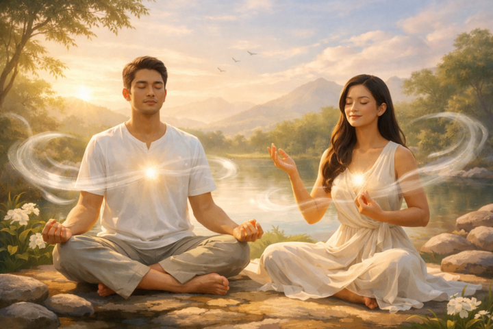 Ilustrasi tubuh harmonis dan damai sebagai simbol sekutu dalam proses pemulihan